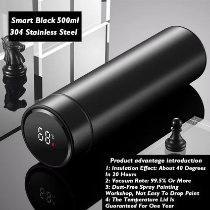 Executive Stainless Steel Thermos - 304 Smart Cup with Temperature Display (Premium Business Gift)